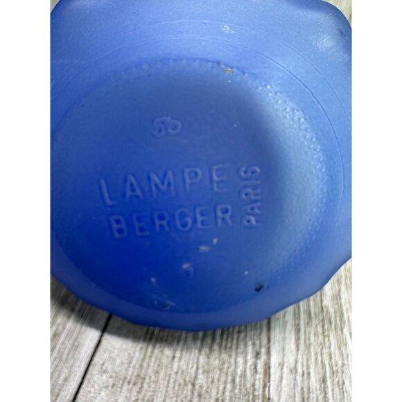 Vtg Lampe Berger Paris Catalytic Oil Fragrance Lamp Frosted Glass Blue 5.25" T - Picture 5 of 13
